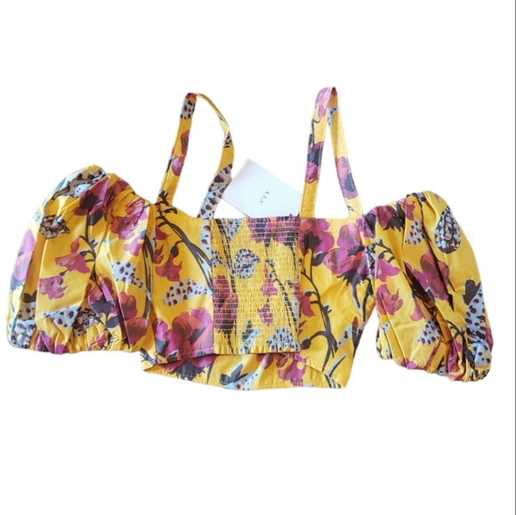 A.L.C. Melody Yellow Floral Top NEW - Picture 4 of 6